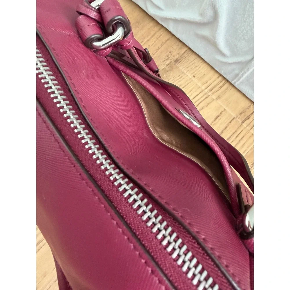 Coach Nancy Peyton Satchel Handbag Saffiano Professional Leather Berry Pink Chic